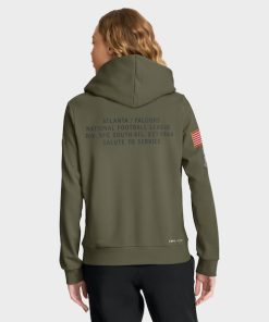 Alternative view of Atlanta Falcons Nike Women's 2025 Salute to Service Sideline Standard Issue Dri-FIT Hoodie - Olive