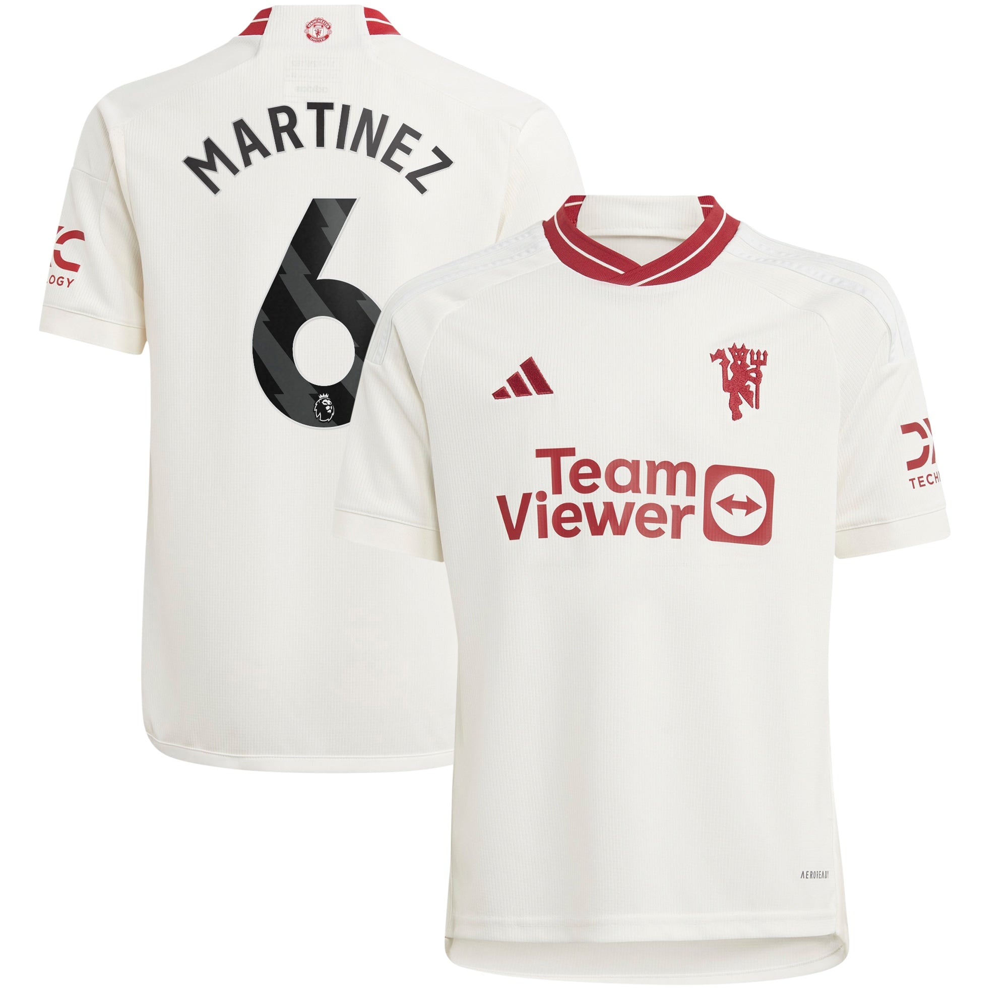 Lisandro Mart¨ªnez Manchester United adidas Youth 2023/24 Away Replica Player Jersey - Green/White - Image 5