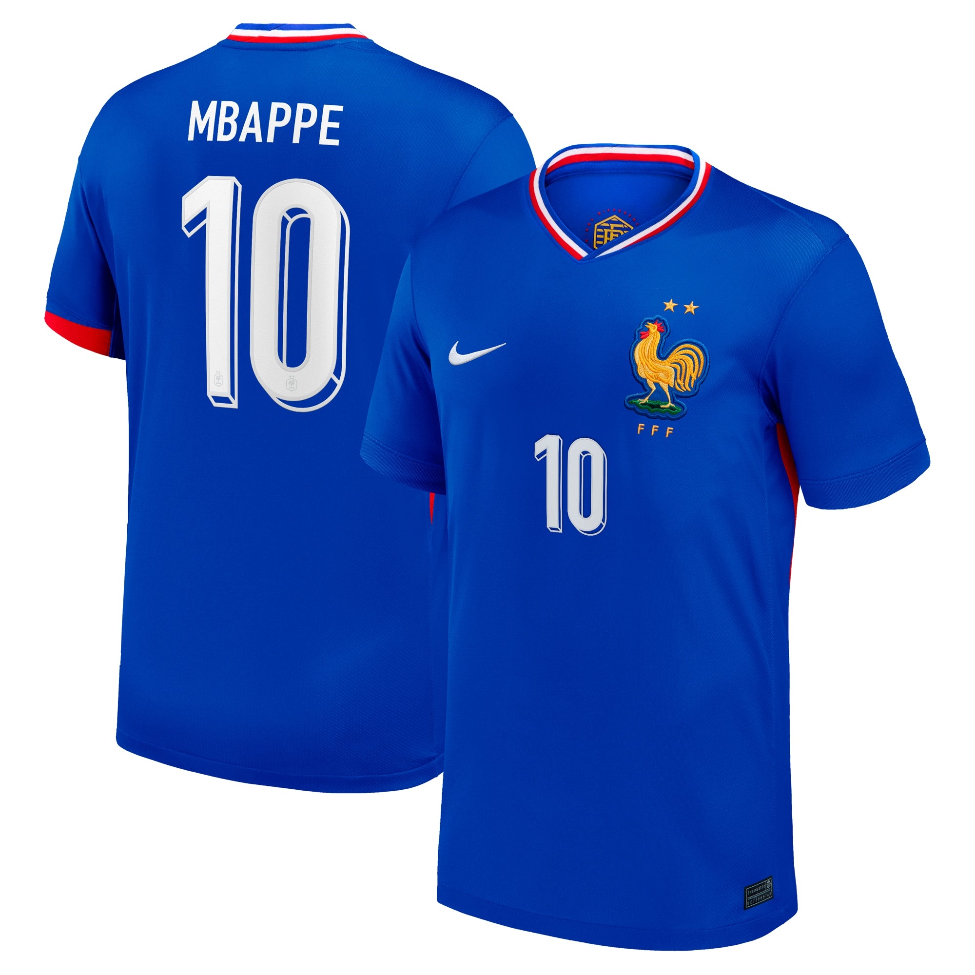 Kylian Mbappe France National Team Nike 2024 Away Replica Jersey - White/Blue - Image 5