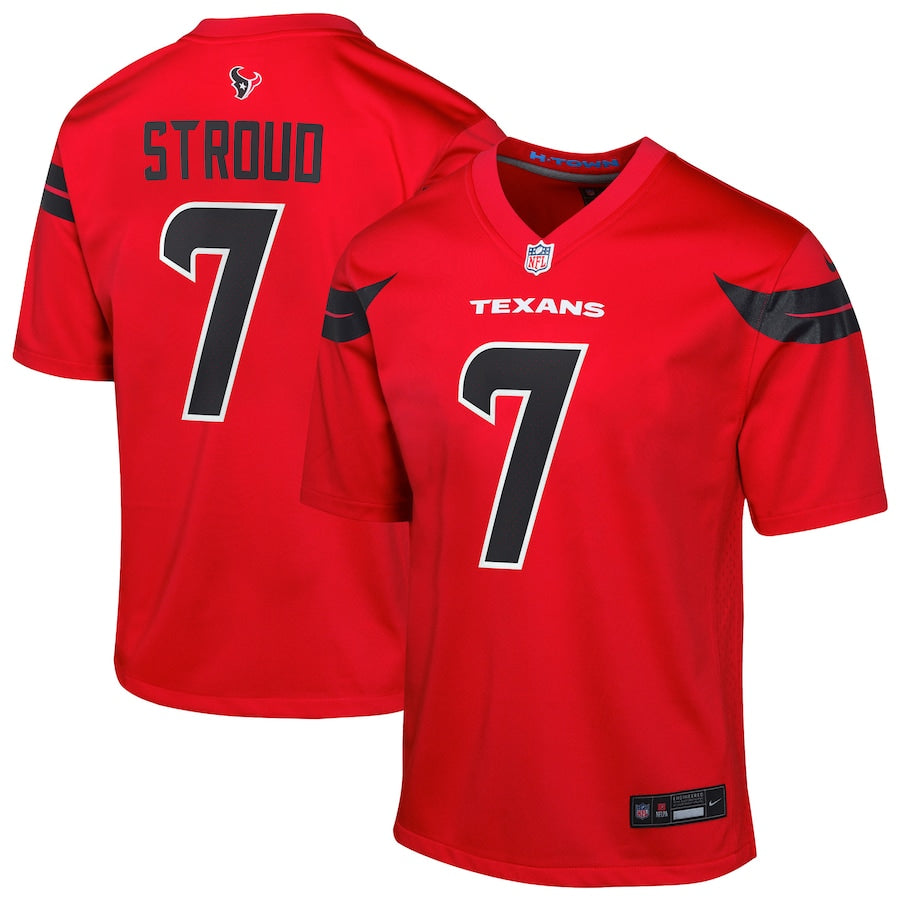 C.J. Stroud Houston Texans Nike Youth 2nd Alternate Game Jersey - Navy/Red - Image 6