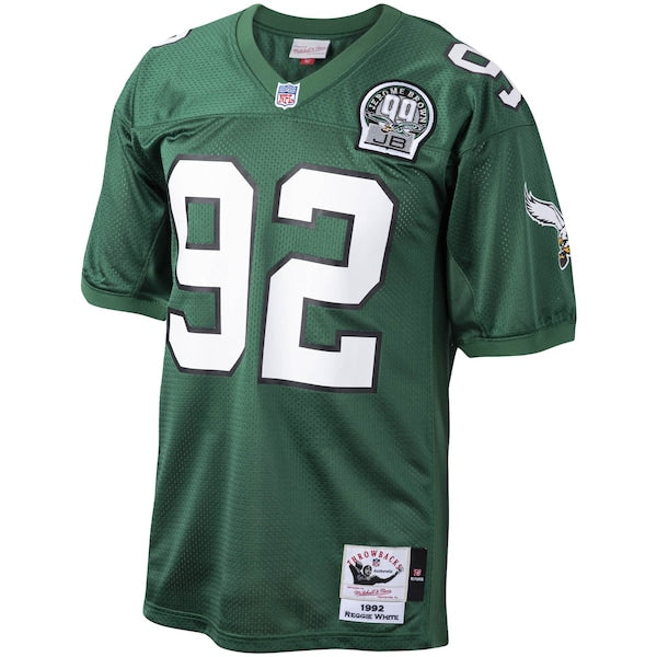 Reggie White Philadelphia Eagles Authentic Throwback Retired Player Jersey - Green - Image 2