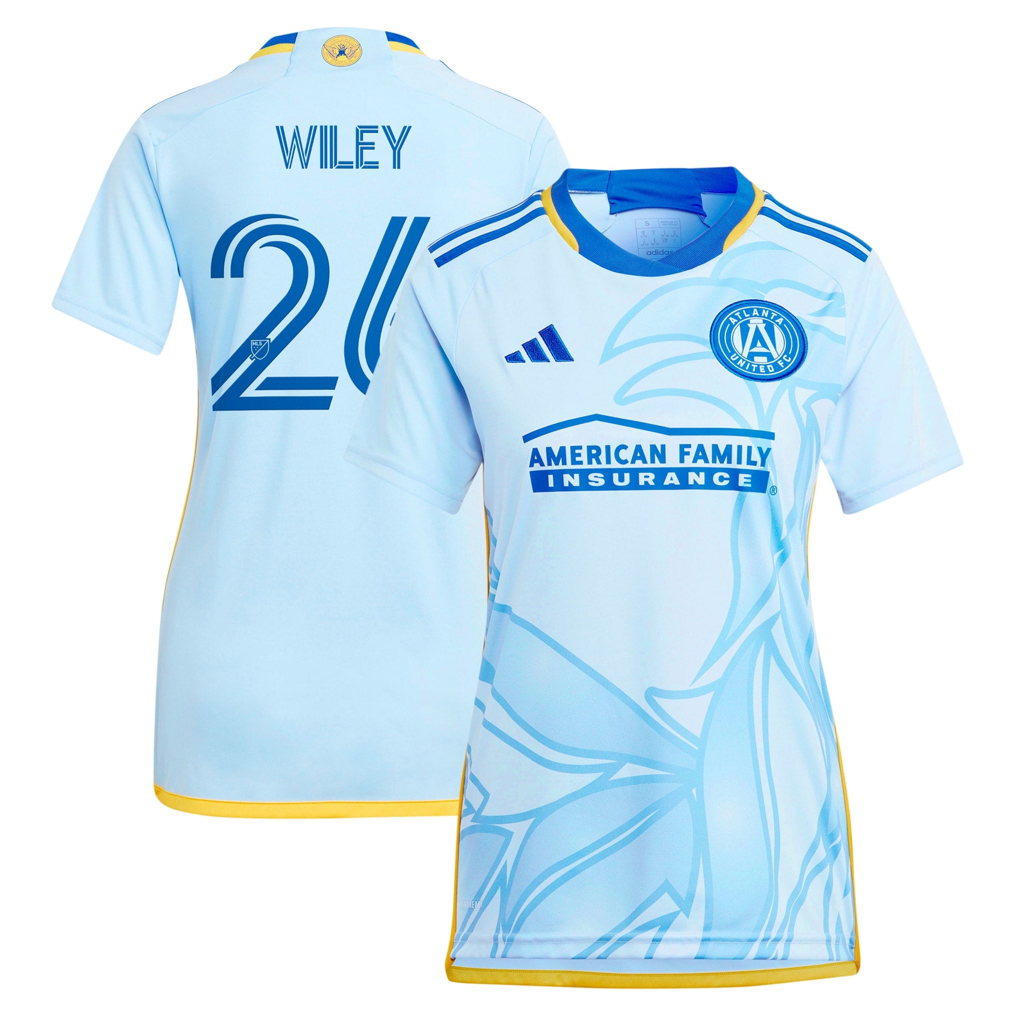 Caleb Wiley Atlanta United FC adidas Women's 2024 The17's Kit Replica Player Jersey - Black/Light Blue - Image 5