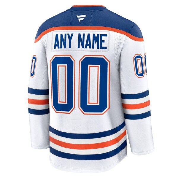 Edmonton Oilers Away Premium Custom Jersey - White/Royal - Image 4