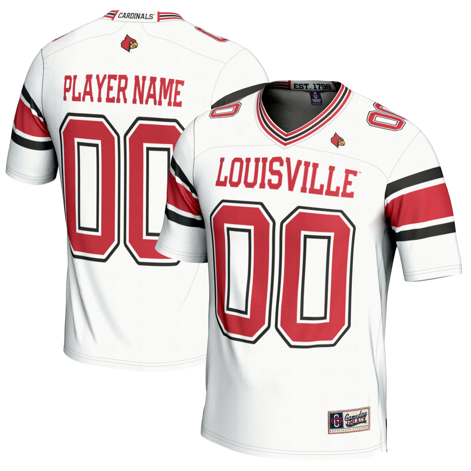 Louisville Cardinals GameDay Greats NIL Pick-A-Player Football Jersey - Red/White/Black - Image 7