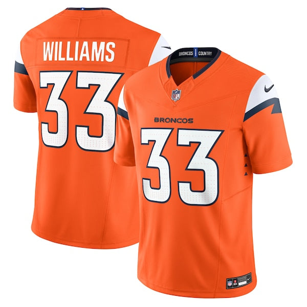 Javonte Williams Denver Broncos Nike Vapor F.U.S.E. Limited Jersey - Orange - Image 2