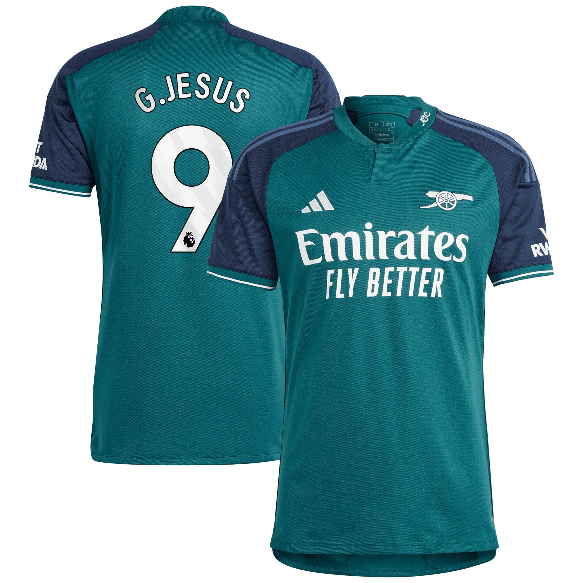 Gabriel Jesus Arsenal adidas 2023/24 Away Replica Player Jersey - Yellow/Green - Image 5