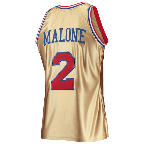 Moses Malone Philadelphia 76ers 75th Anniversary 1982/83 Hardwood Classics Swingman Jersey - Gold - Image 3