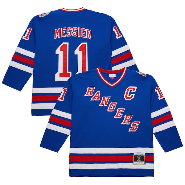 Mark Messier New York Rangers 1993-94 Power Play Jersey - Royal/White - Image 2