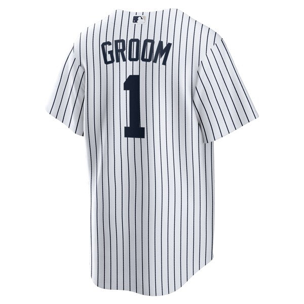New York Yankees Nike #1 Groom Home Replica Jersey - White - Image 3