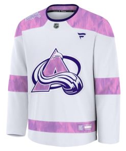 Alternative view of Colorado Avalanche  2024 Hockey Fights Cancer Practice Jersey - White