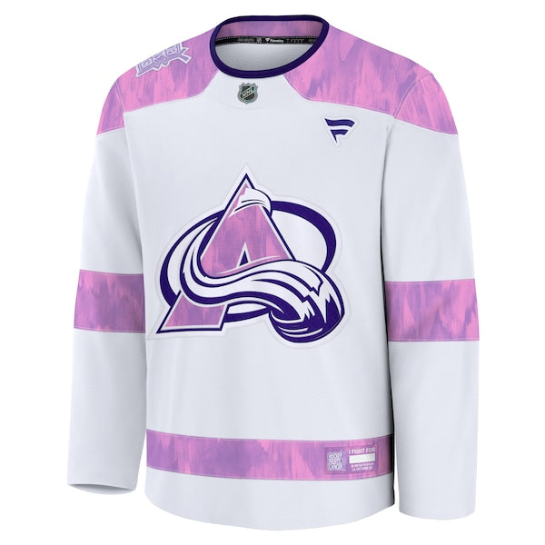 Colorado Avalanche 2024 Hockey Fights Cancer Practice Jersey - White - Image 2