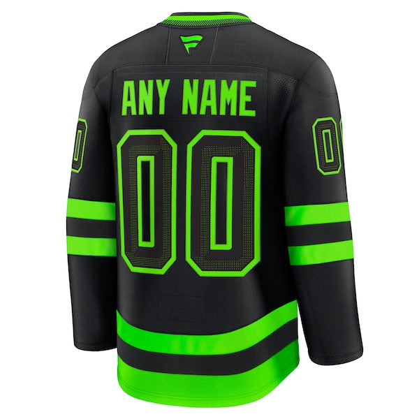 Dallas Stars Alternate Premium Custom Jersey - Black/Kelly Green - Image 4