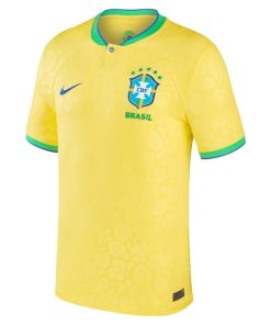 Alternative view of Brazil National Team Nike 2022/23 Home Breathe Stadium Replica Blank Jersey - Yellow
