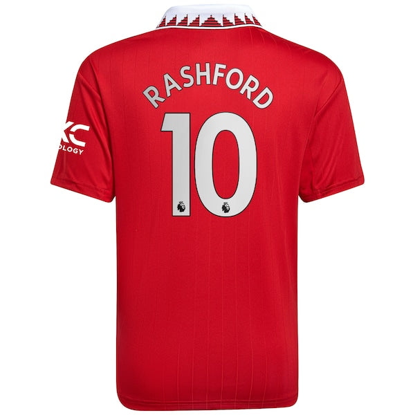 Marcus Rashford Manchester United adidas Youth 2022/23 Home Replica Player Jersey - Red - Image 3