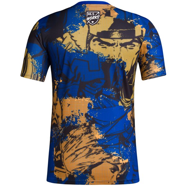 Chicago Fire adidas 2024 MLS Works Kick Childhood Cancer x Marvel Pre-Match Top - Royal - Image 3