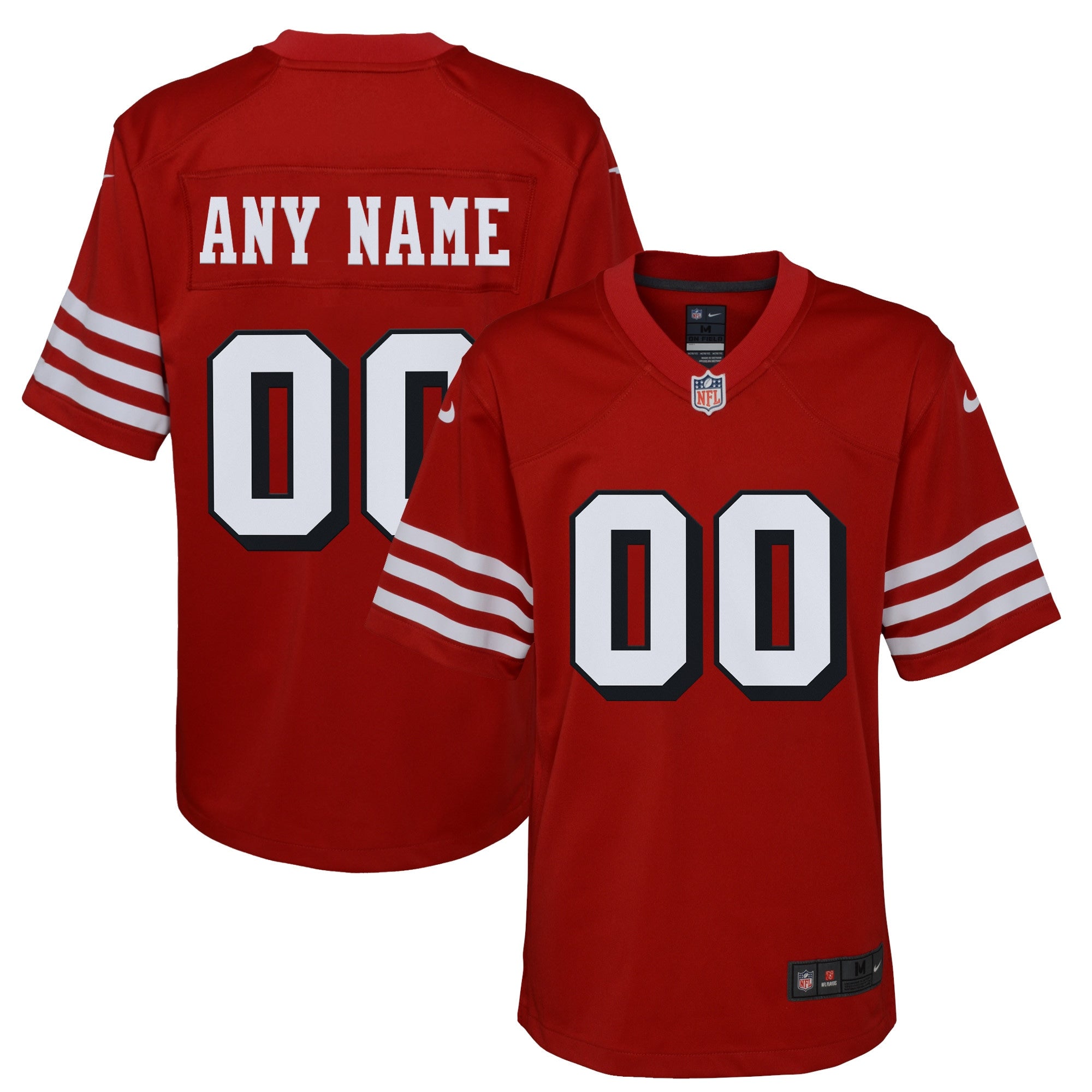 San Francisco 49ers Nike Youth 2025 Rivalries Collection Custom Game Jersey - Black/Red - Image 5