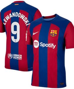 Robert Lewandowski Barcelona Nike 2023/24 Home Authentic Jersey - Royal/Aqua/White