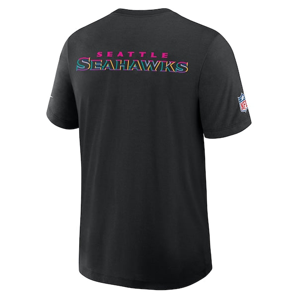 Seattle Seahawks Nike 2025 NFL Crucial Catch Tri-Blend Dri-FIT T-Shirt - Black - Image 3