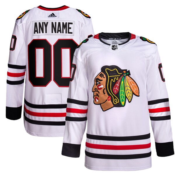 Chicago Blackhawks adidas Away Primegreen Authentic Custom Jersey - White