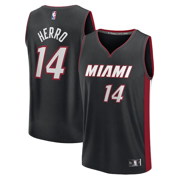Tyler Herro Miami Heat Fast Break Replica Player Jersey - Black - Icon Edition