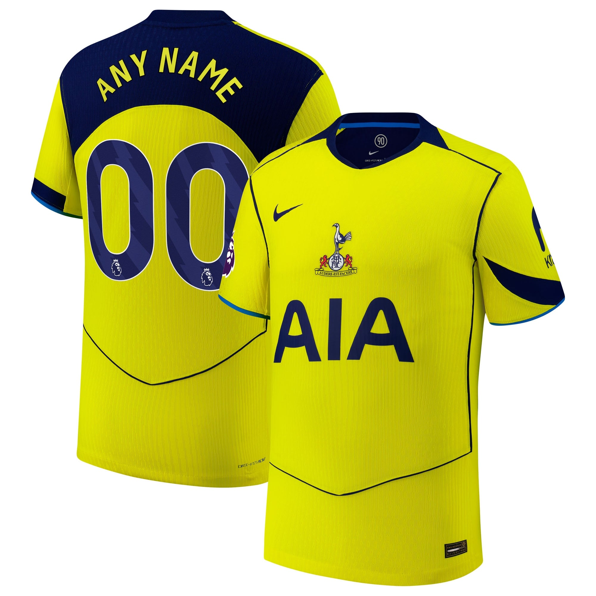 Tottenham Hotspur Nike 2025/26 Home Authentic Custom Jersey - White/Yellow - Image 6