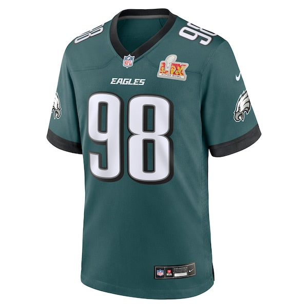 Jalen Carter Philadelphia Eagles Nike Super Bowl LIX Game Player Jersey - Midnight Green - Image 3