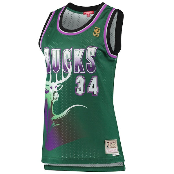 Ray Allen Milwaukee Bucks Women's 1996/97 Hardwood Classics Swingman Jersey - Green - Image 2