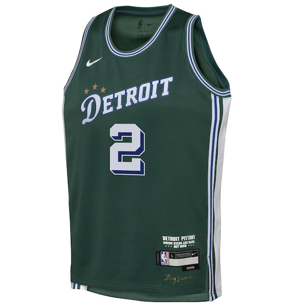 Cade Cunningham Detroit Pistons Nike Youth 2022/23 Swingman Jersey - City Edition - Green - Image 2