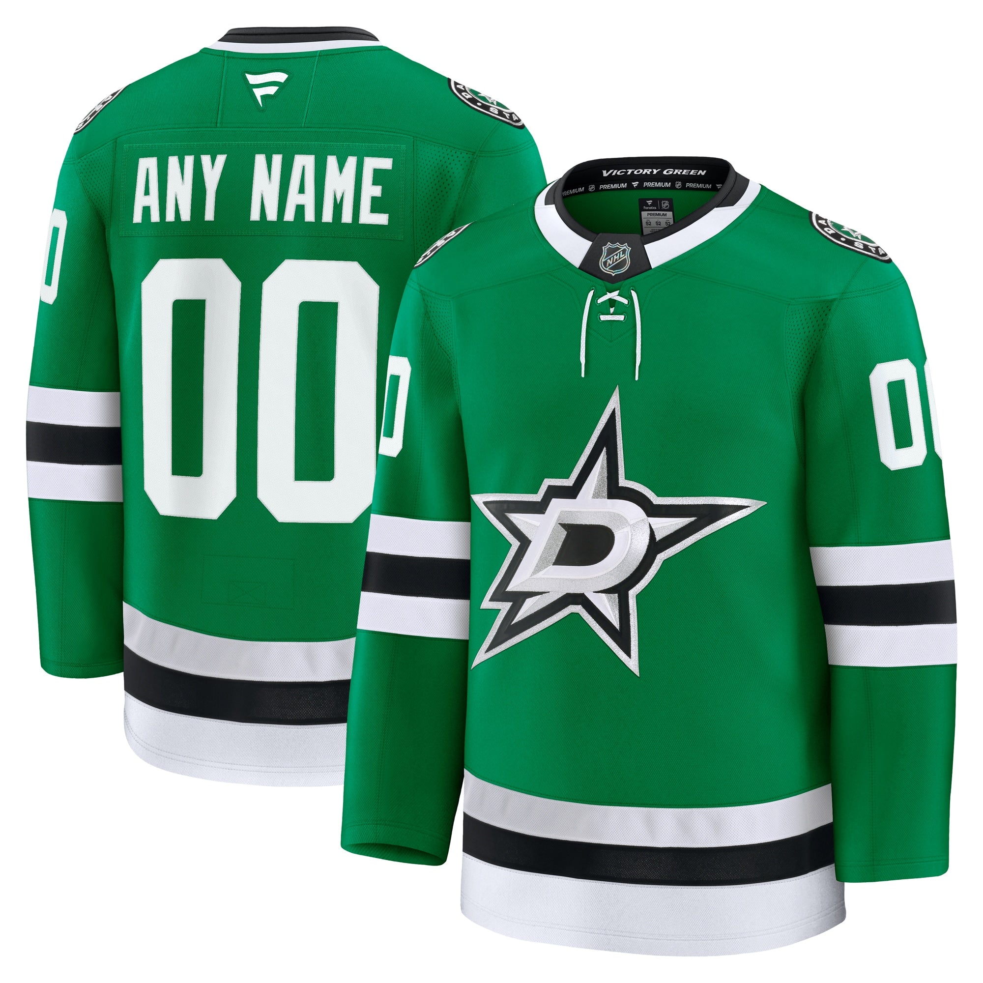 Dallas Stars Alternate Premium Custom Jersey - Black/Kelly Green - Image 8