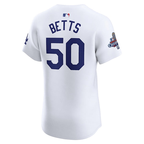 Mookie Betts Los Angeles Dodgers Nike 2024 World Series Champions Home Elite Player Jersey - White - Image 3