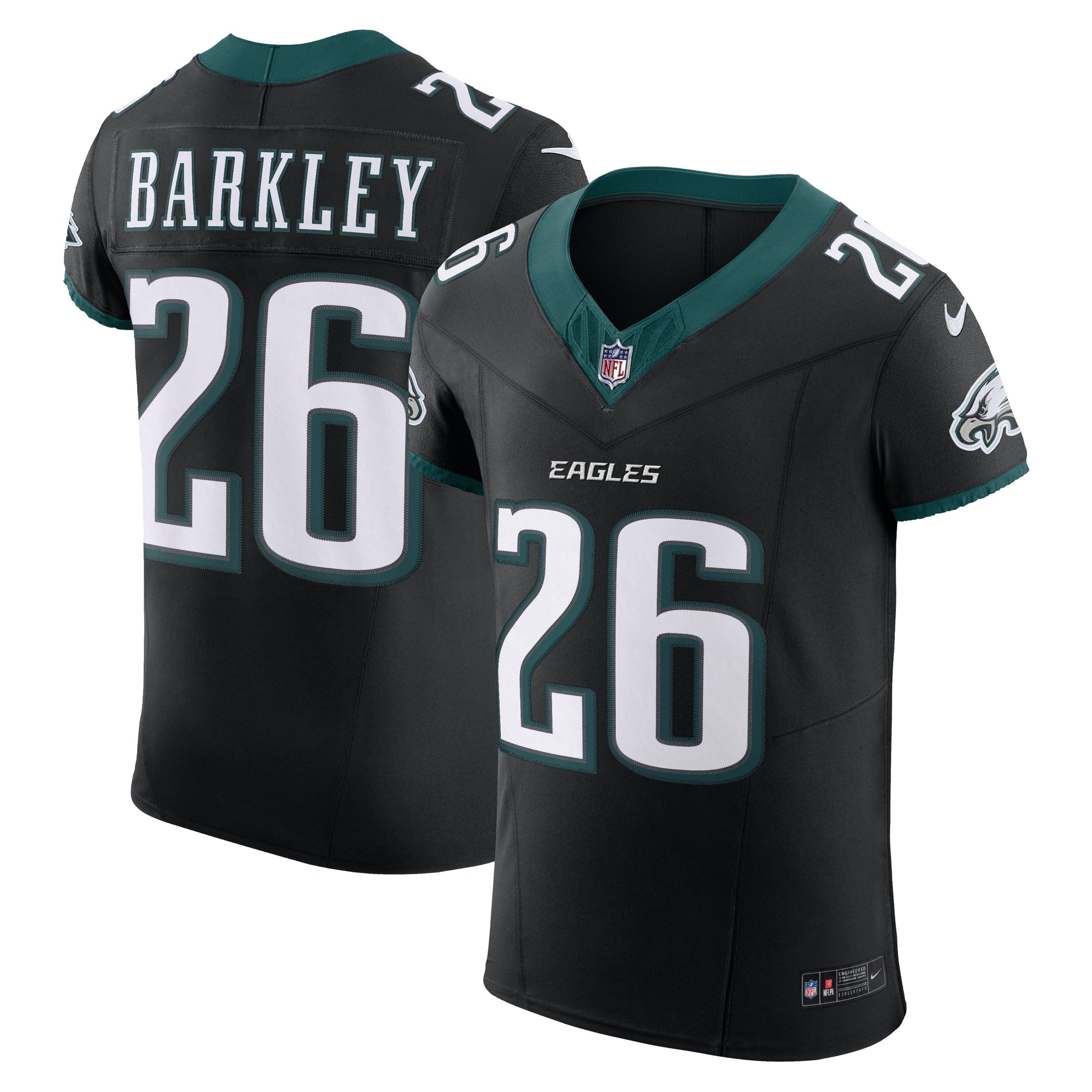 Saquon Barkley Philadelphia Eagles Nike Alternate Vapor F.U.S.E. Elite Jersey - Kelly Green/Black - Image 6