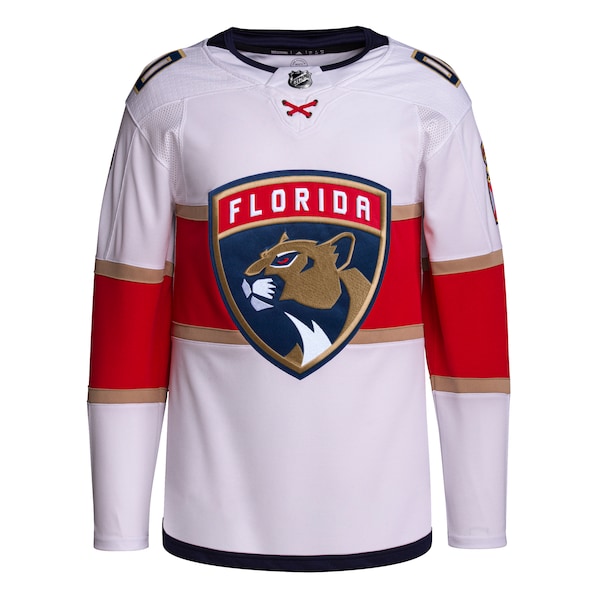 Florida Panthers adidas Away Primegreen Authentic Custom Jersey - White - Image 2
