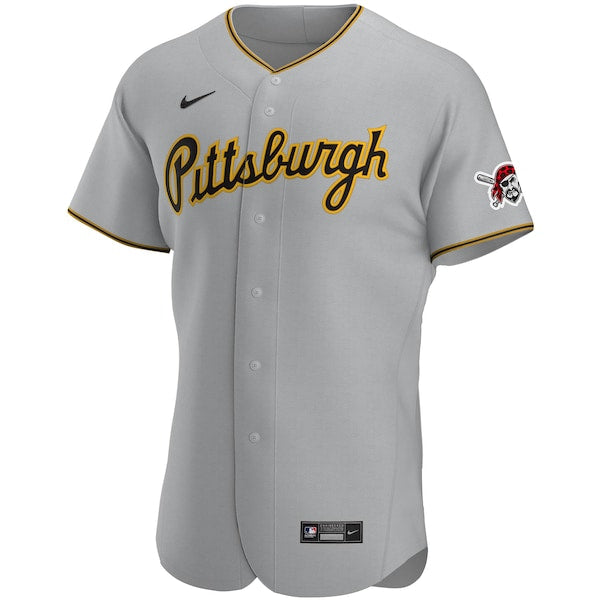 Pittsburgh Pirates Nike Road Authentic Team Jersey - Gray - Image 2