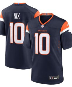 Alternative view of Bo Nix Denver Broncos Nike Alternate Game Jersey -  Navy