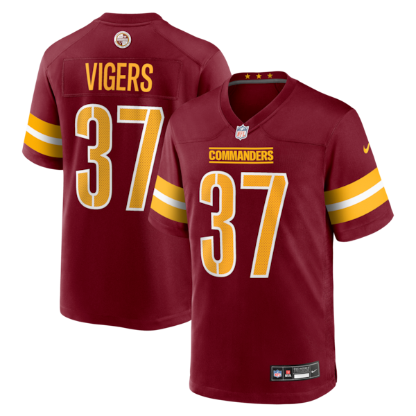 Car'lin Vigers Washington Commanders Nike Team Game Jersey - Burgundy