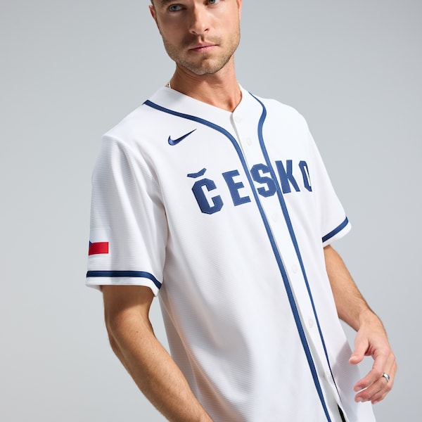 Czech Republic Baseball Nike 2026 World Baseball Classic Home Stadium Jersey - White - Image 2