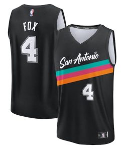 De'Aaron Fox San Antonio Spurs  Youth 2025/26 City Edition Fast Break Jersey - Black
