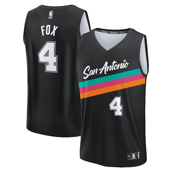 De'Aaron Fox San Antonio Spurs Youth 2025/26 City Edition Fast Break Jersey - Black