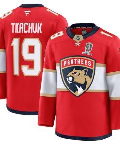 Matthew Tkachuk Florida Panthers  Home 2025 Stanley Cup Champions Premium Patched Jersey - Red