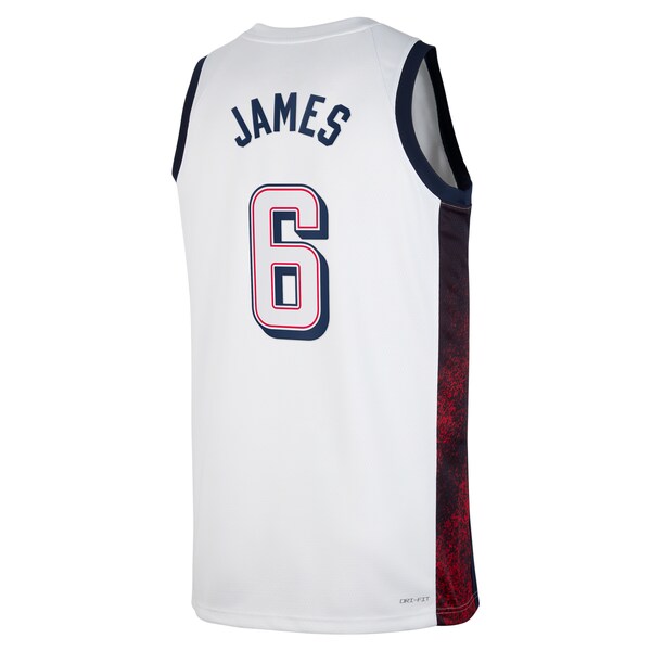 LeBron James Men's USA Basketball Nike Unisex 2024 Swingman Player Jersey - White - Image 3