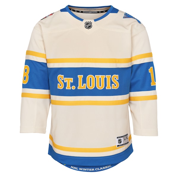 Robert Thomas St. Louis Blues Youth 2025 NHL Winter Classic Premier Player Jersey - Cream - Image 2