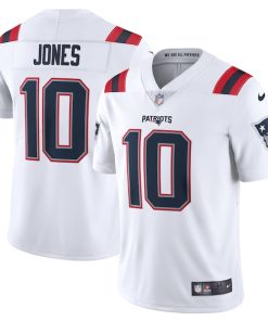 Alternative view of Mac Jones New England Patriots Nike Vapor Limited Jersey - White/Navy