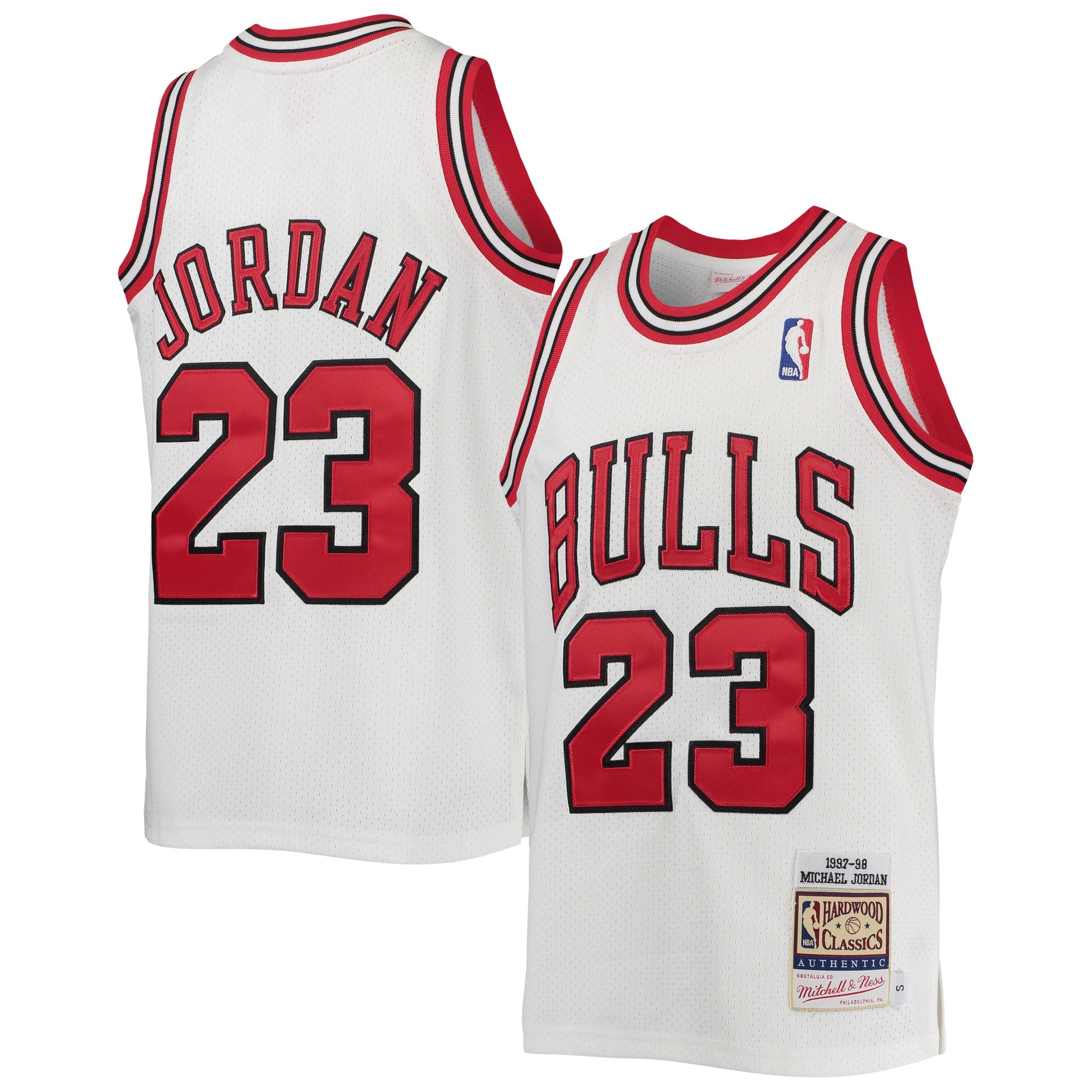 Michael Jordan Chicago Bulls Youth 1996-97 Hardwood Classics Authentic Jersey - Black/Red/Red/White - Image 5