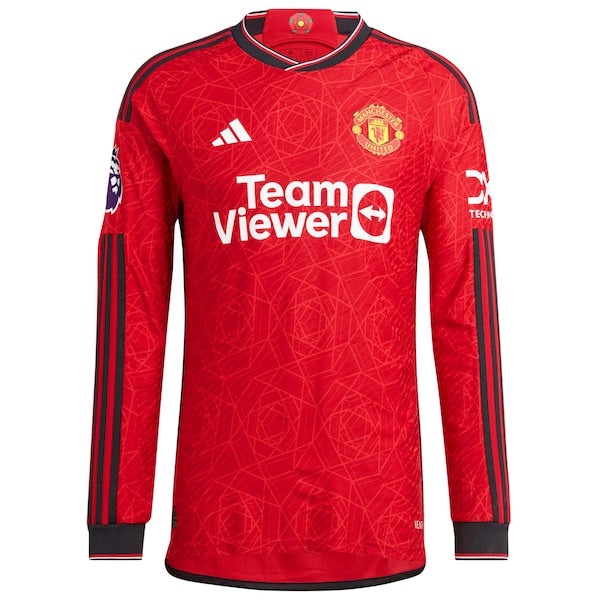 Scott McTominay Manchester United adidas 2023/24 Home Authentic Long Sleeve Player Jersey - Red/Green - Image 3