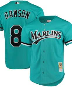 Andre Dawson Florida Marlins Fashion Cooperstown Collection Mesh Batting Practice Jersey - Teal