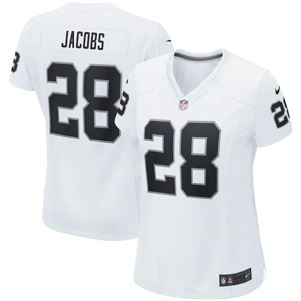 Josh Jacobs Las Vegas Raiders Nike Women's Player Game Team Jersey - White/Black - Image 2