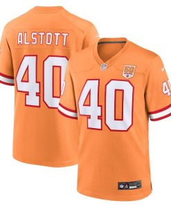 Alternative view of Mike Alstott  Tampa Bay Buccaneers Nike 50th Season Game Jersey - Creamsicle/Red
