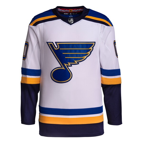 St. Louis Blues adidas Away Primegreen Authentic Custom Jersey - White - Image 2