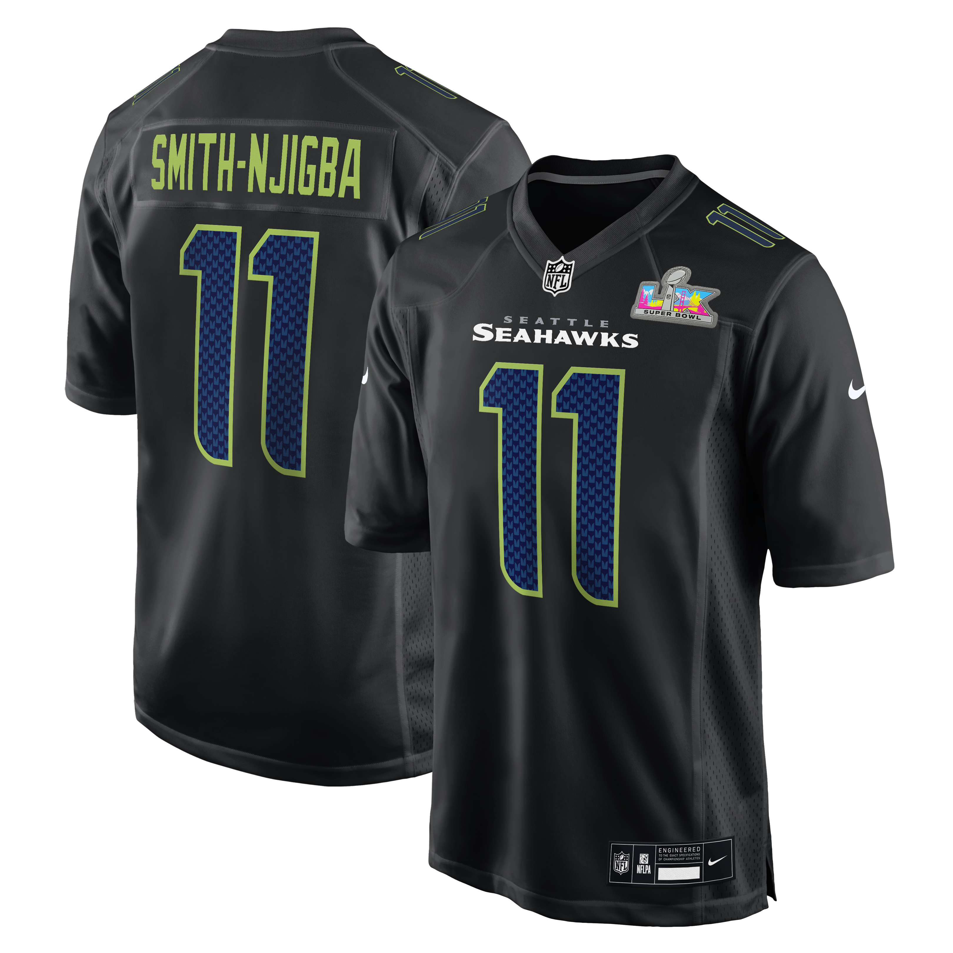 Men's Seattle Seahawks Jaxon Smith-Njigba Nike Super Bowl LX Patch Tundra Fashion Game Jersey - White/Black - Image 7
