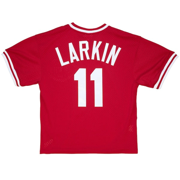 Barry Larkin Cincinnati Reds Youth Cooperstown Collection?Mesh Batting Practice Jersey - Red - Image 3